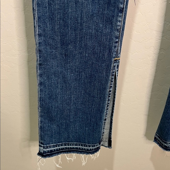 rag & bone Jeans Kick Pleat Flare Straight Leg Raw Hem Fray Bell Wide Vintage - Picture 2 of 14